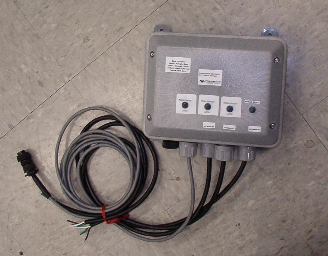Box with connection wires and switches
