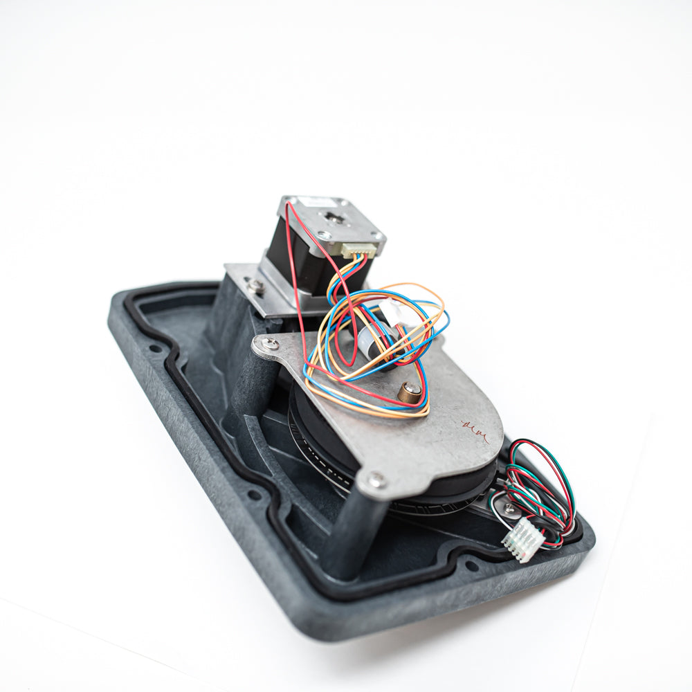 Plastic base, motor, wiring harness