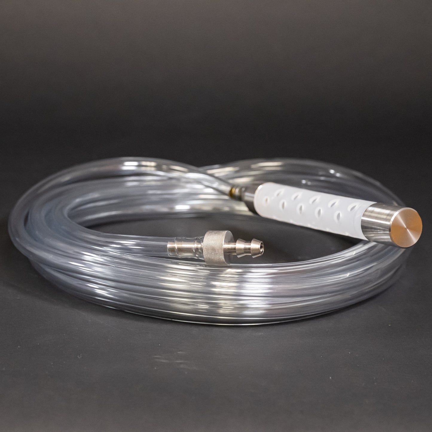 Vinyl tubing with coupler and strainer