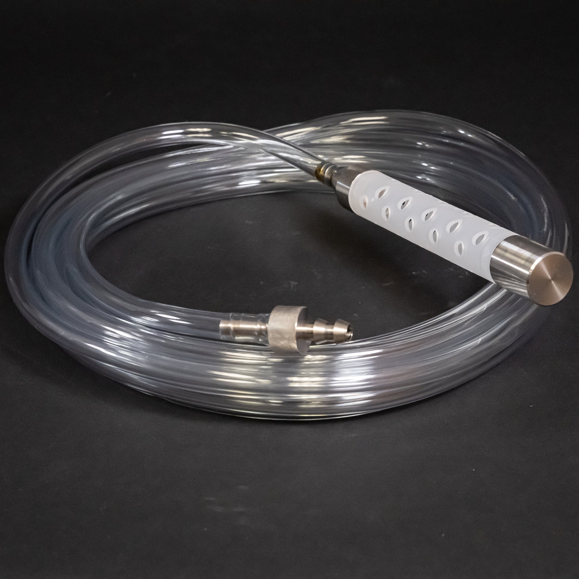 Vinyl tubing with coupler and strainer