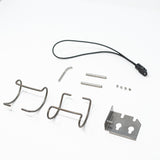 Hold down cord, retaining hook, toggle bale, toggle bale connector, screws