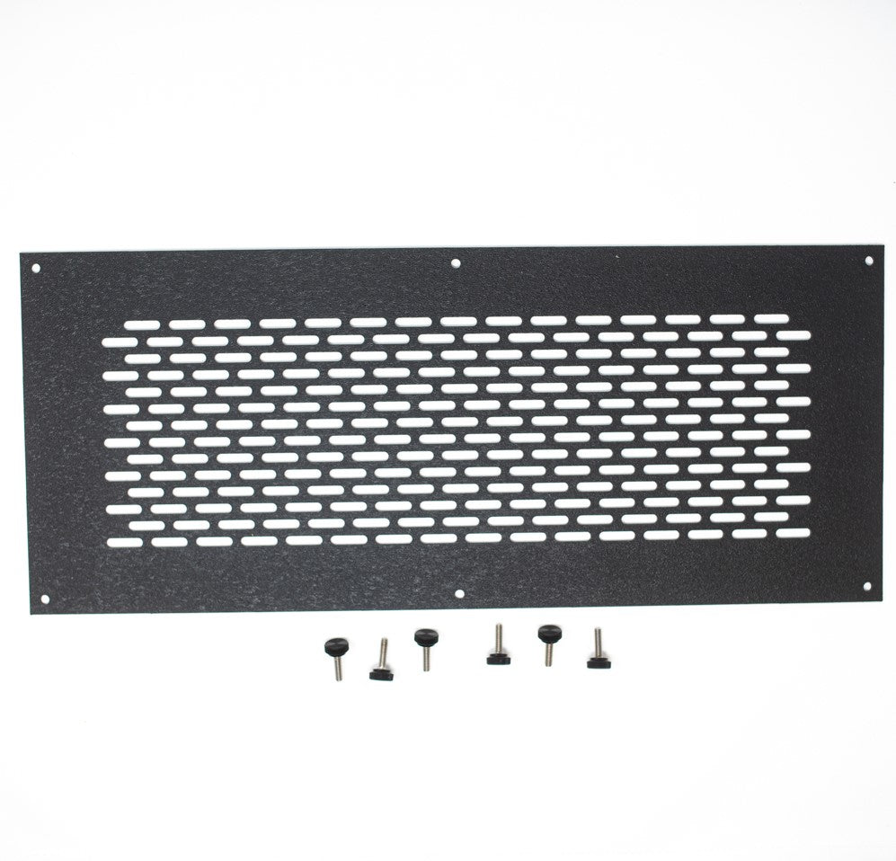 Rectangular shaped grille with thumbscrews