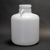 Round plastic bottle with handles and two caps
