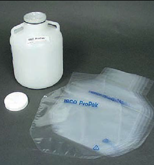 Polyethylene bags, holder with cap and o-ring.
