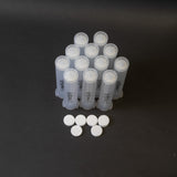 Plastic cartridges with frits