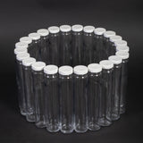 Twenty four glass bottles with caps