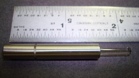 Pump piston with measurements.