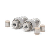 Inlet & outlet check valves with capsules.