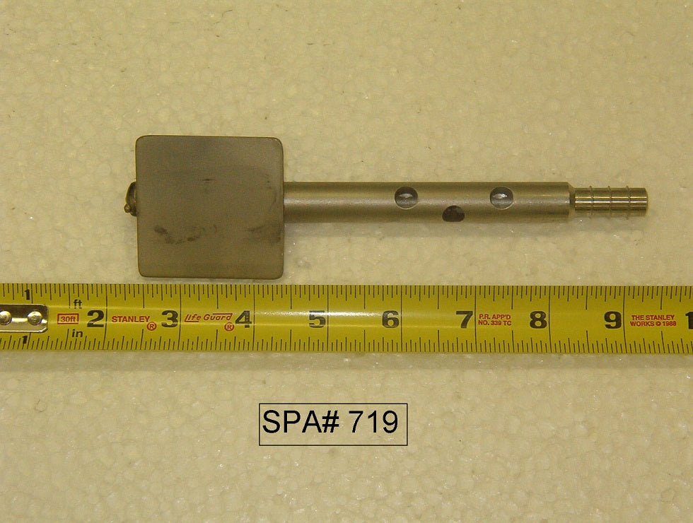 Stainless steel tube with holes, flat plate, threaded end